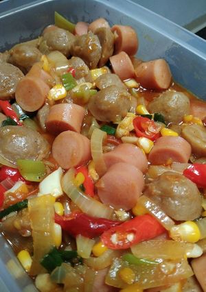Foto resep Bakso Sosis Asam Manis Pedas