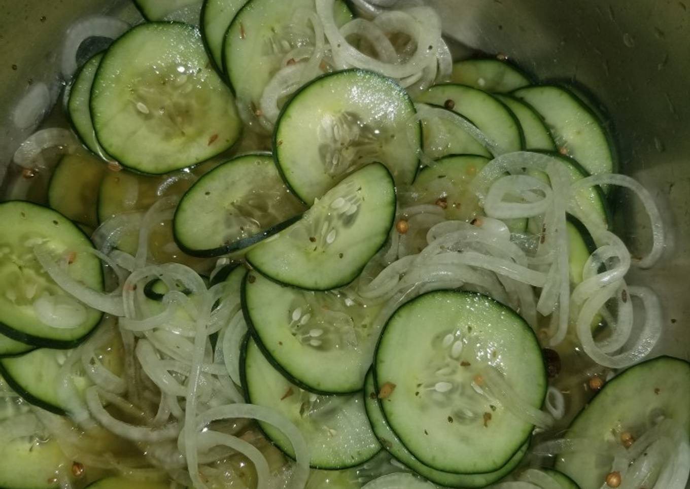 Cucumbers and onions