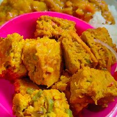 A picture of Dry Gatte Ki Sabzi.