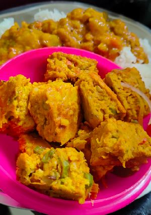 A picture of Dry Gatte Ki Sabzi.
