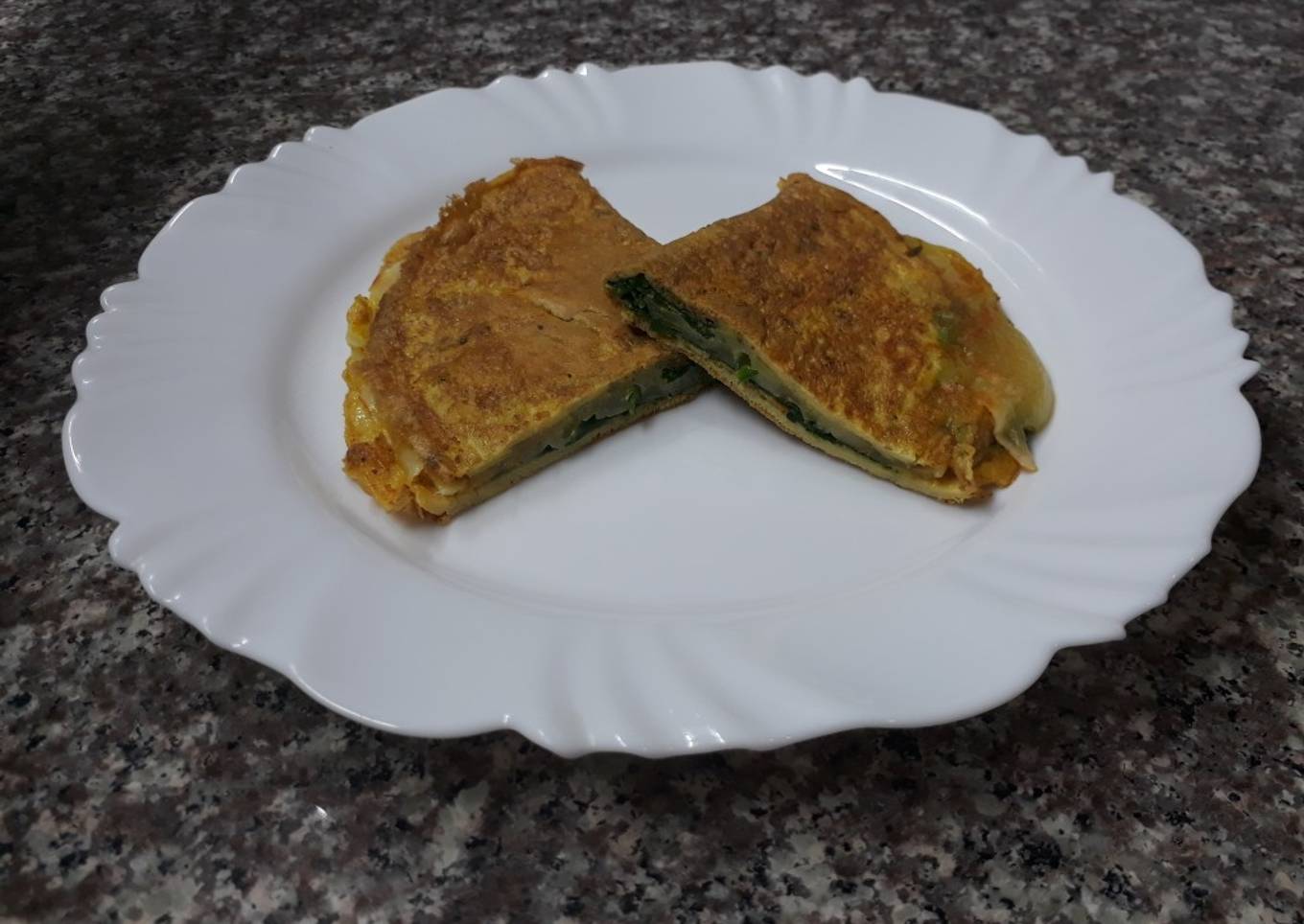 Omelette con espinaca