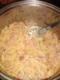 Mac and cheese with Christmas ham