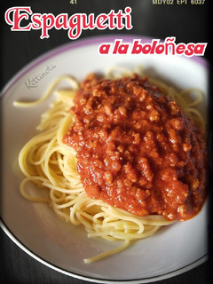 Una foto de Spaghetti a la boloñesa