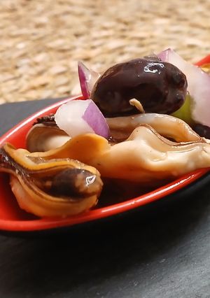 Foto principal de Mejillones en vinagreta con olivas negras de Aragón
