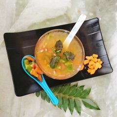 A picture of Paneerjal(whey) Vegetable soup.