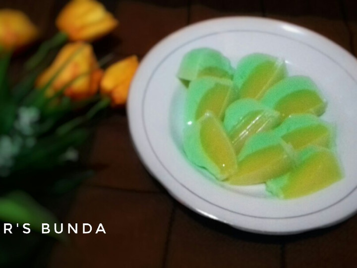 Cara Membuat Puding rasa mangga lapis cocopandan Enak Dan Mudah