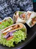 Simple chicken tortilla wraps