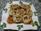رولي شوفلور مع مرقة حمرة بالحمص بنينة روعة 😋