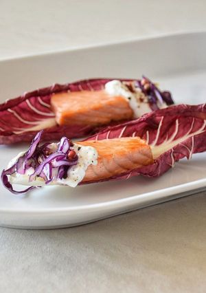 Foto di Salmone,radicchio e crème fraîche