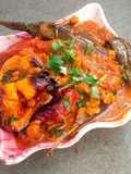 Eggplant and Bell Pepper in Creamy Gravy