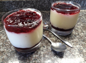 Una foto de Cheesecake en vasos
