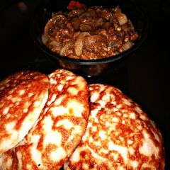 A picture of Onion and mince meat sauce.
