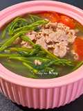 Canh rau muống thịt bò
