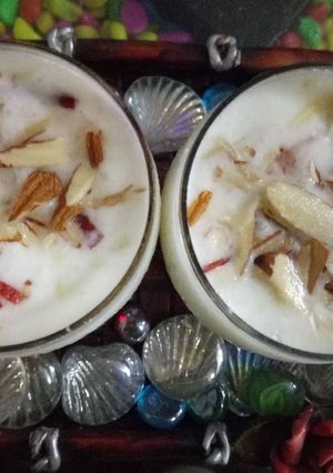 A picture of Kesar badam Lassi.