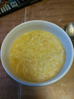 A picture of Chicken and rice soup.