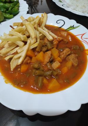 عکسی از دستور خورشت لوبیا سبز🥰