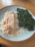 Lachs Sahne Gratin mit Spinat