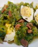 Borrajas con huevos y jamón de Teruel