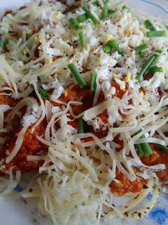 Una foto de Espaguetis con verduras 🍝