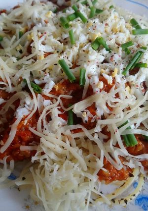 Una foto de Espaguetis con verduras 🍝