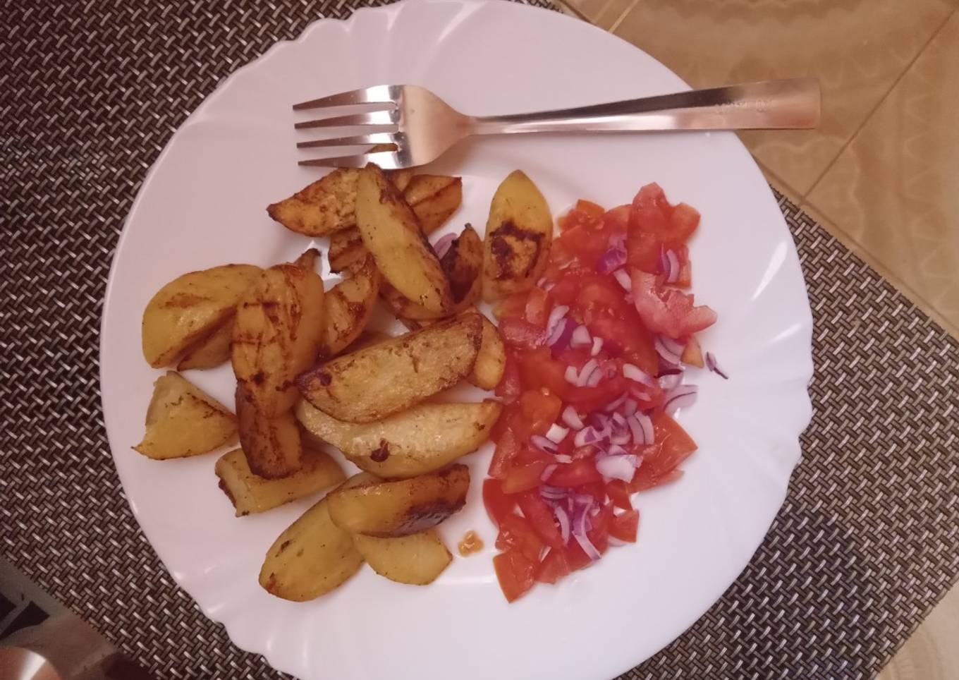 Baked potatoes with kachumbari