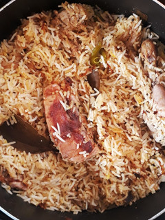 A picture of Chicken Biryani (My style).