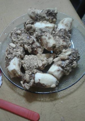 Una foto de Bananas crocantes bañadas en chocolate