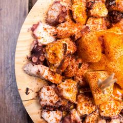 A picture of Galician style octopus.