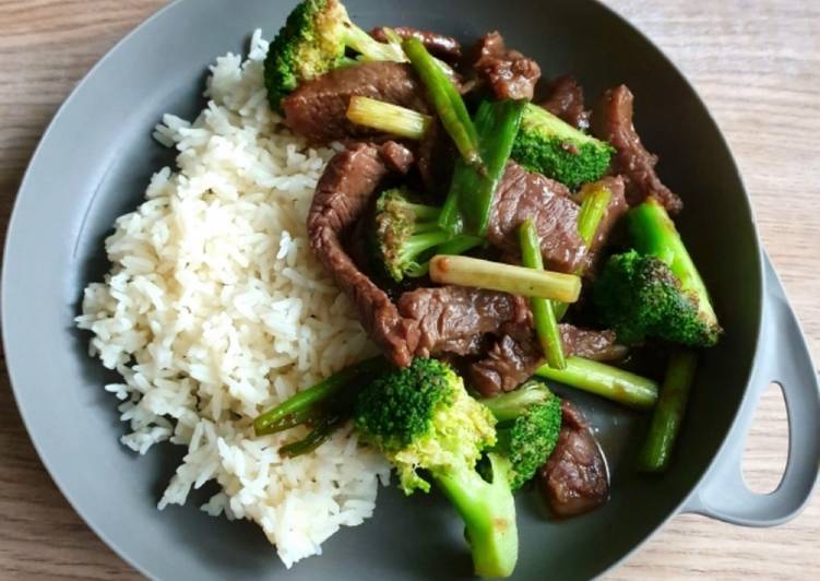 Recipe of Any-night-of-the-week Asian Style Beef With Rice and Broccoli