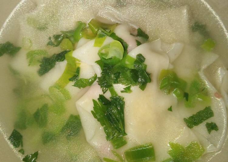 Pangsit kuah isi kornet super simple