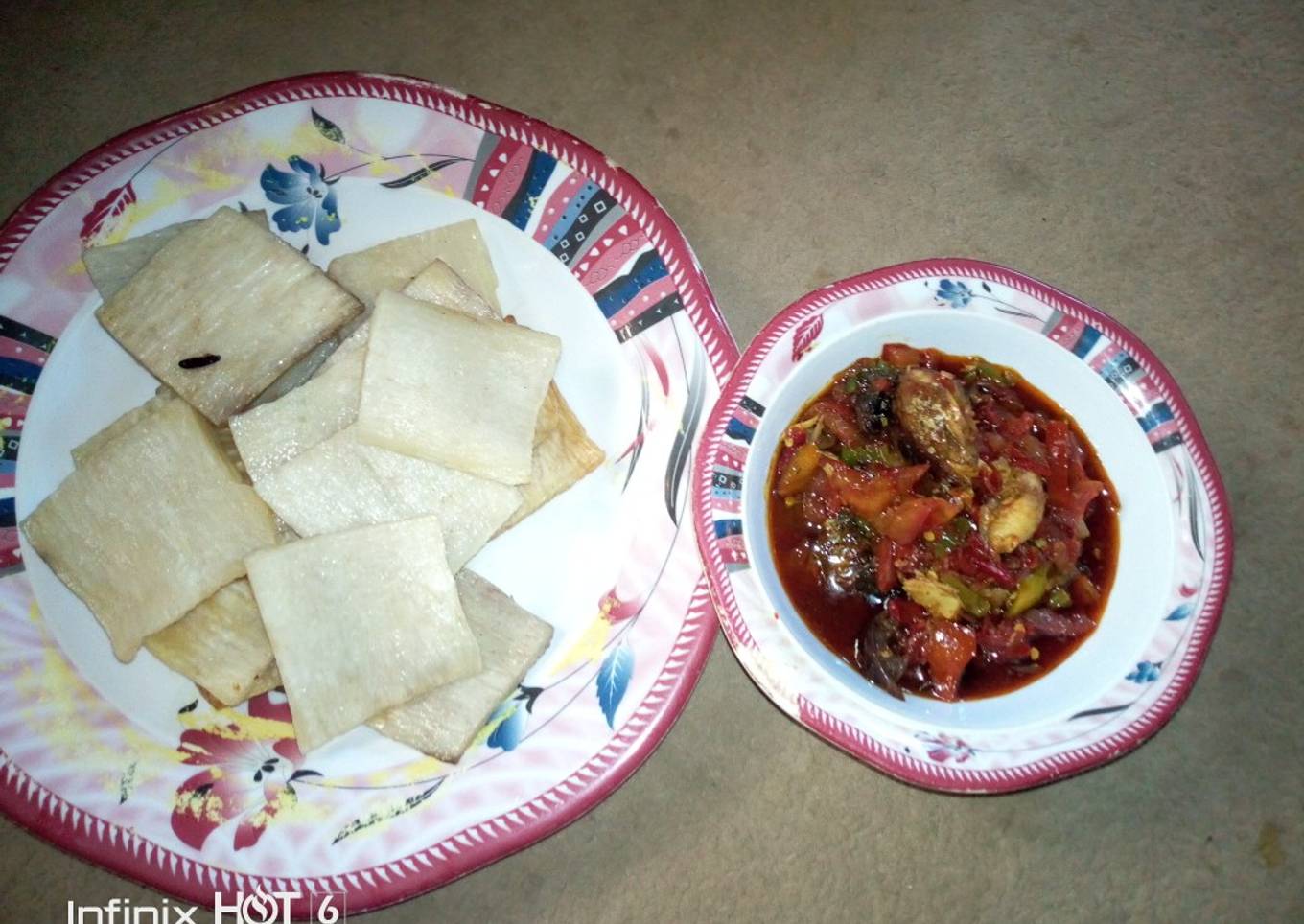 White yam with fish sauce