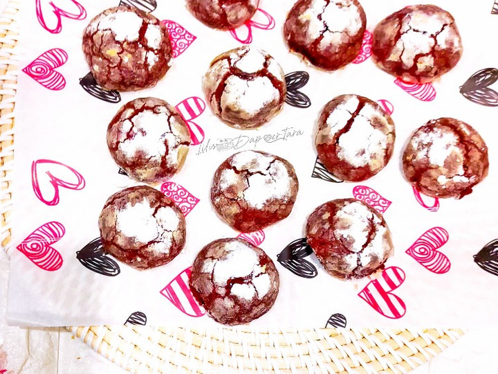 Resep Red Velvet Crinkle Cookies yang Lezat