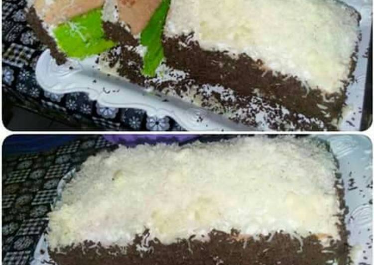 Langkah memasak Bolu pelangi 2 warna, Menggugah Selera