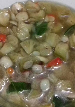 Foto resep Sayur oncom kluwih pedas