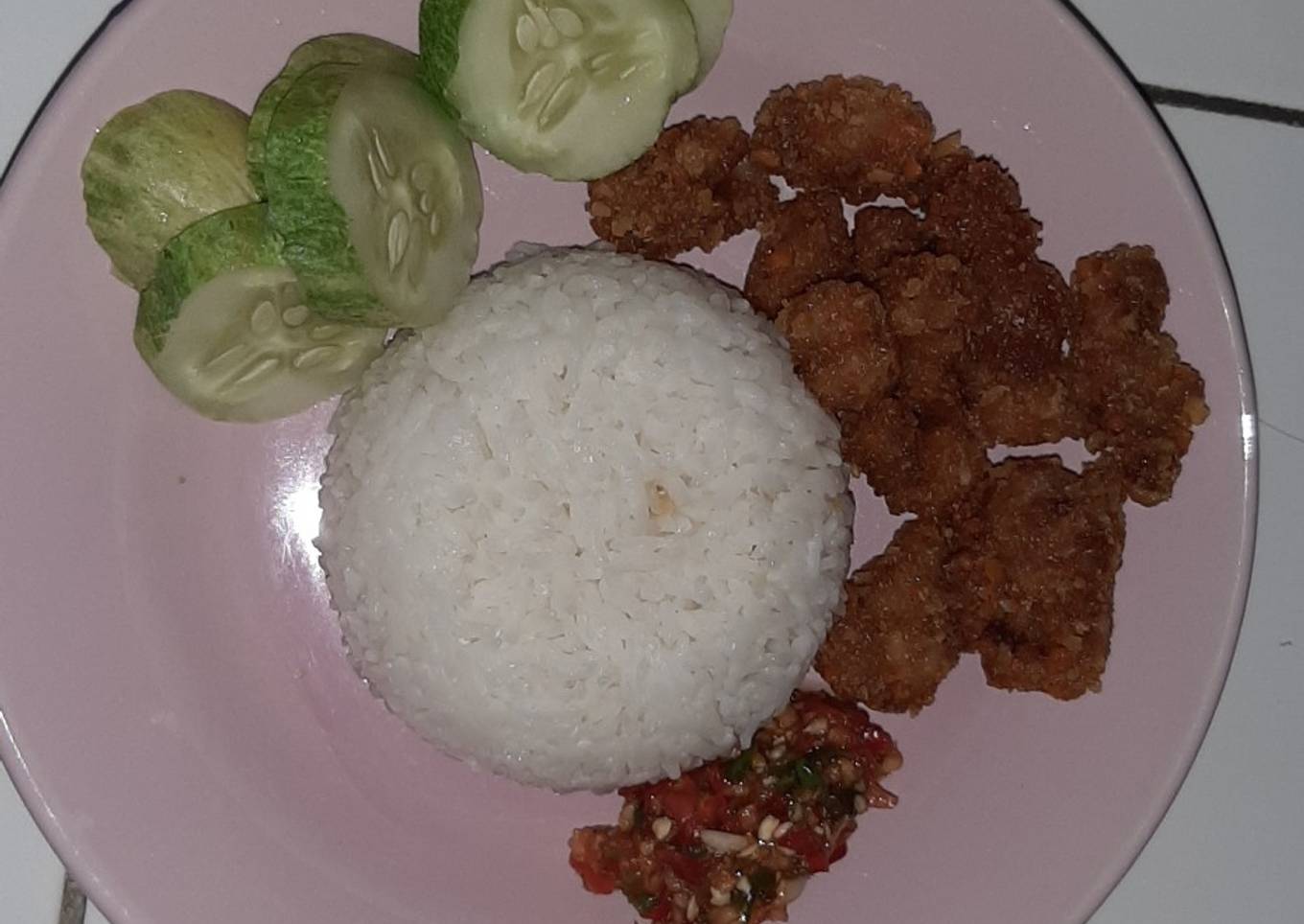 Ayam pop with sambel bawang dadak (effortless banget deh)