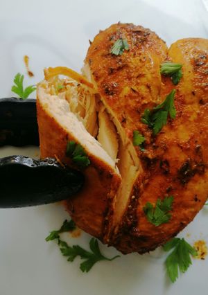 Una foto de Pechuga de pollo rostizada en freidora de aire