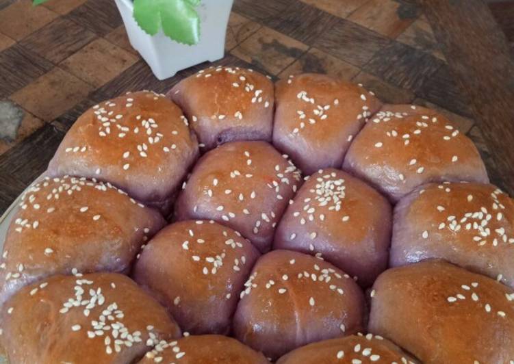 Cara mudah meracik Roti sobek ubi ungu Anti Gagal