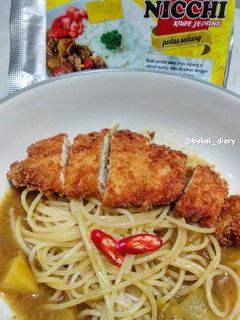 Foto resep Spaghetti curry katsu
