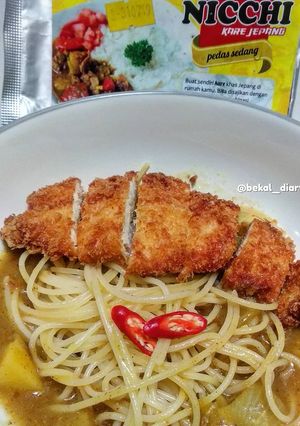 Foto resep Spaghetti curry katsu