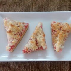 A picture of Coconut Cookie Slice with Jam.