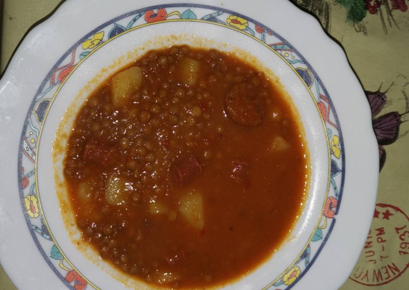 Lentejas estofadas con chorizo