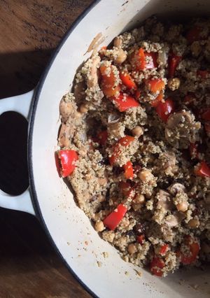 A picture of Zesty couscous with roasted cashews.