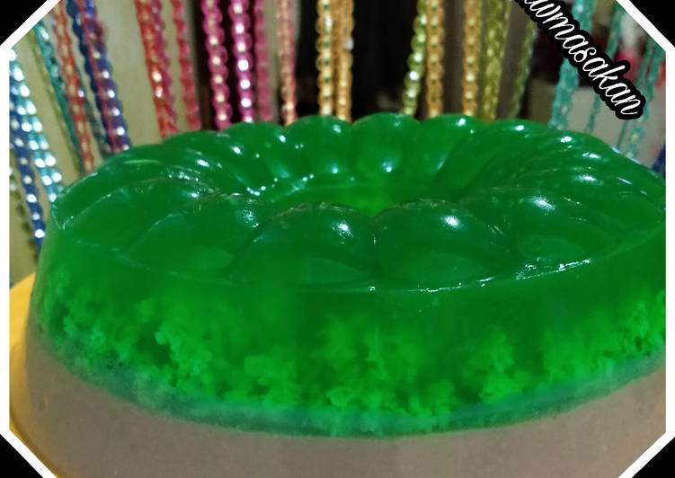 Pudding Lumut Pandan Coklat