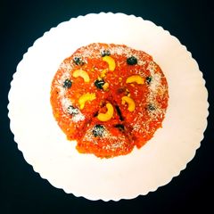 Orange coconut halwa A picture of Orange coconut halwa.