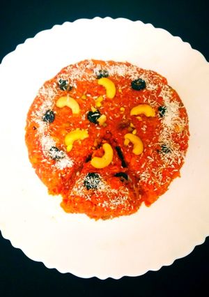 A picture of Orange coconut halwa.