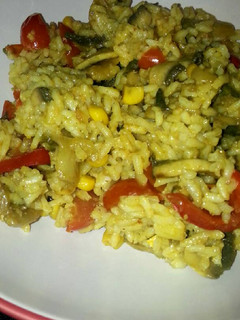 Una foto de Arroz tres colores(vegano)
