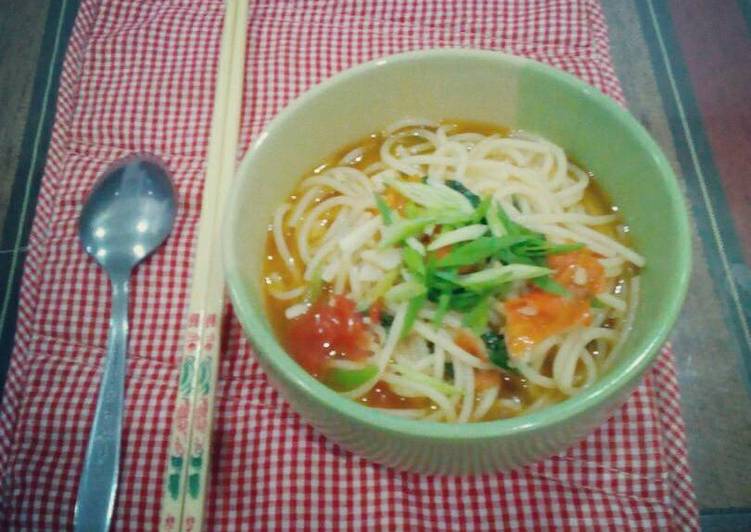 Spageti kuah ramen simple