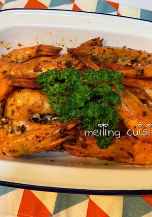 Meiling。。黑胡椒奶油蝦 的食譜成品照片