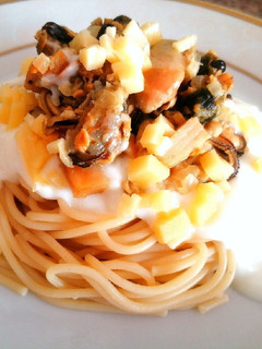 Una foto de Salsa Margarita con Tallarines (fideos con Mariscos)