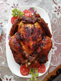 عکسی از دستور مرغ شکم پر